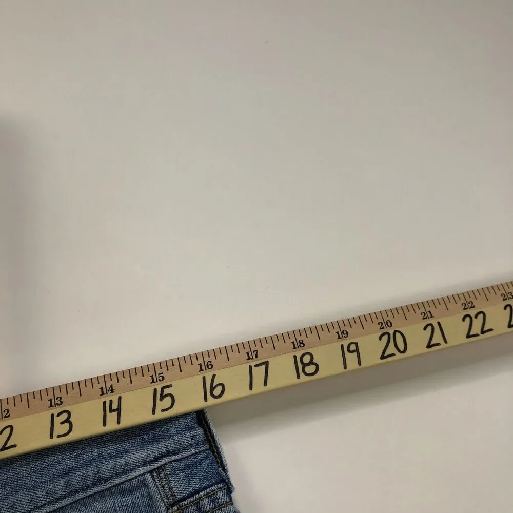 J.Crew 26 (Fit 32W) Cotton Cut Off Frayed Denim Jean Mid Rise 2.5